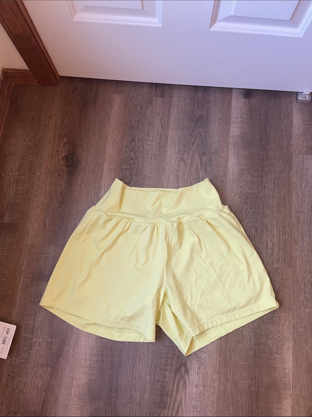 HALARA Bright Yellow High-Waist Athletic Shorts